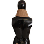 Dolce & Gabbana Dark Brown Wrap Shawl Knitted Camel Scarf MS6089