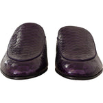 Dolce & Gabbana Purple Exotic Python Leather Slides Dolce & Gabbana Dark Slate Gray