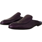 Dolce & Gabbana Purple Exotic Python Leather Slides Dolce & Gabbana Dark Slate Gray