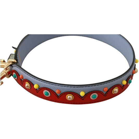 Dolce & Gabbana Blue and red Shoulder Strap Leather Blue Handbag Accessory BEL60593