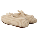 Dolce & Gabbana White Slip On Ballerina Flats Wool Knit Shoes LA9673 - 39
