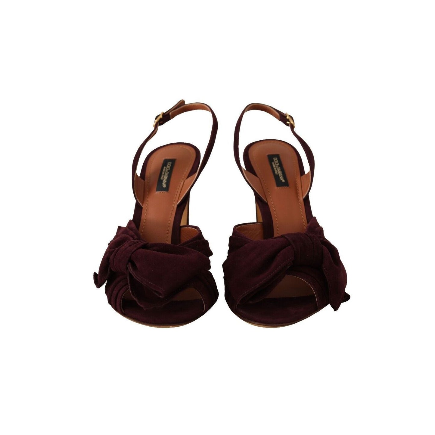Dolce & Gabbana Dark Purple Suede Ankle Strap Sandals Shoes