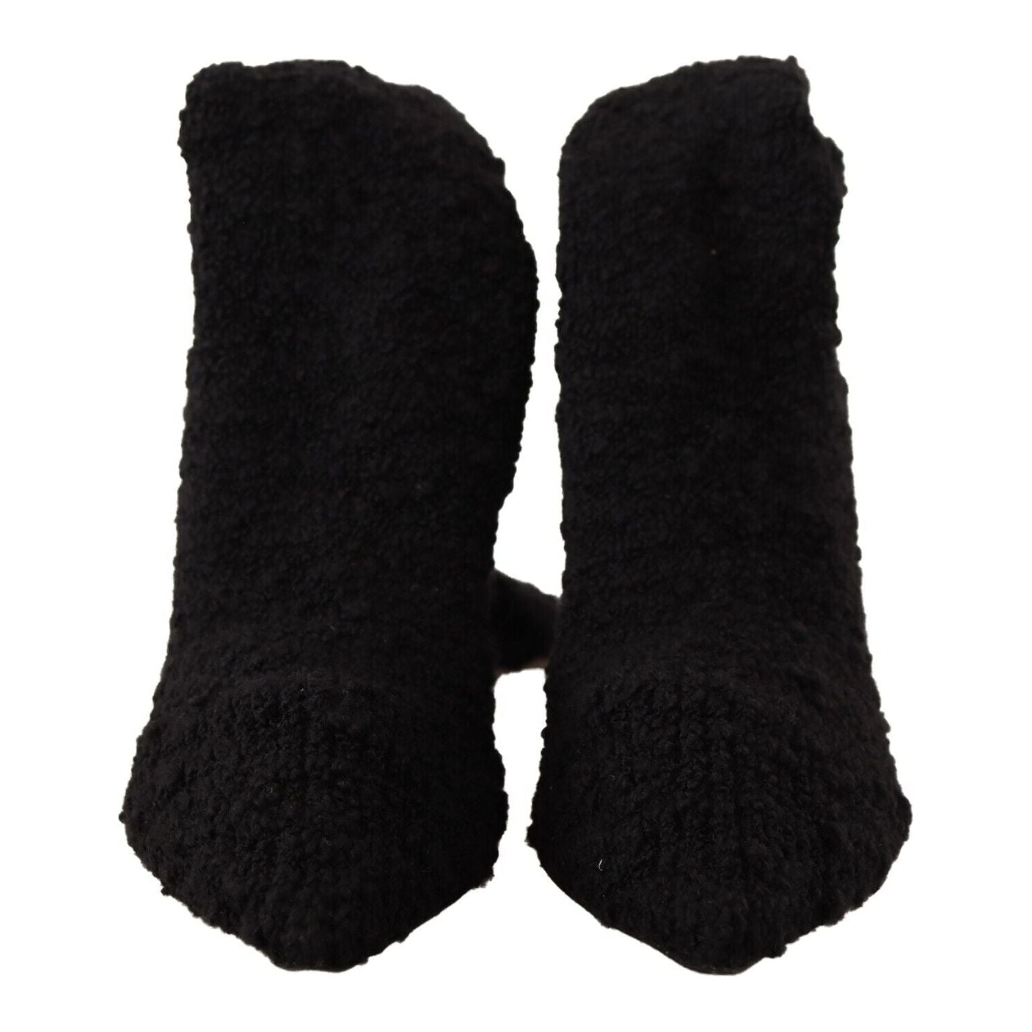 Dolce & Gabbana Black Stretch Socks Knee High Booties Shoes