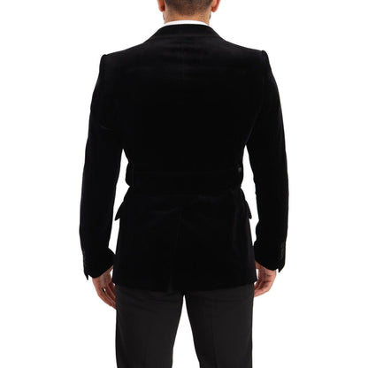 Dolce & Gabbana Black Velvet Single Breasted One Button Blazer
