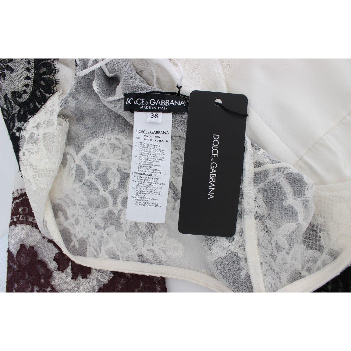 Dolce & Gabbana White Floral Lace Full Length Gown Dress