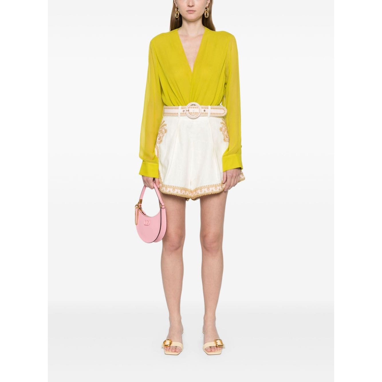 Zimmermann Waverly embroidered linen shorts