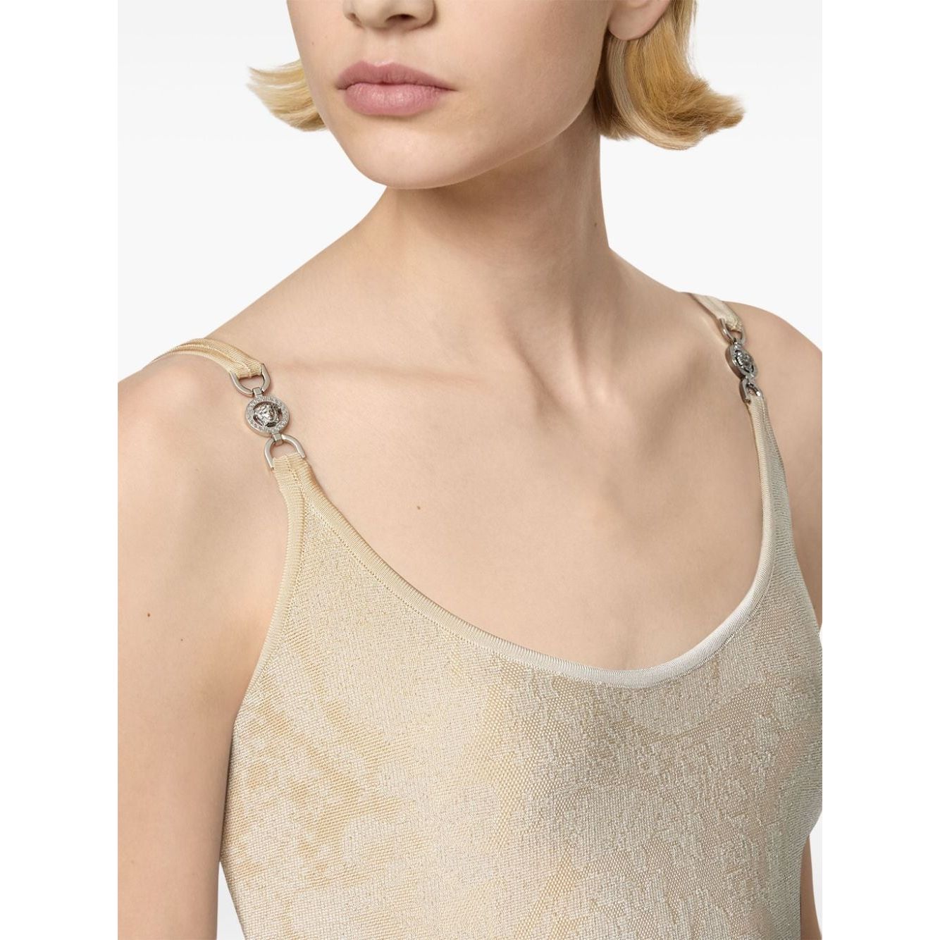 Versace Barocco jacquard flared mini dress