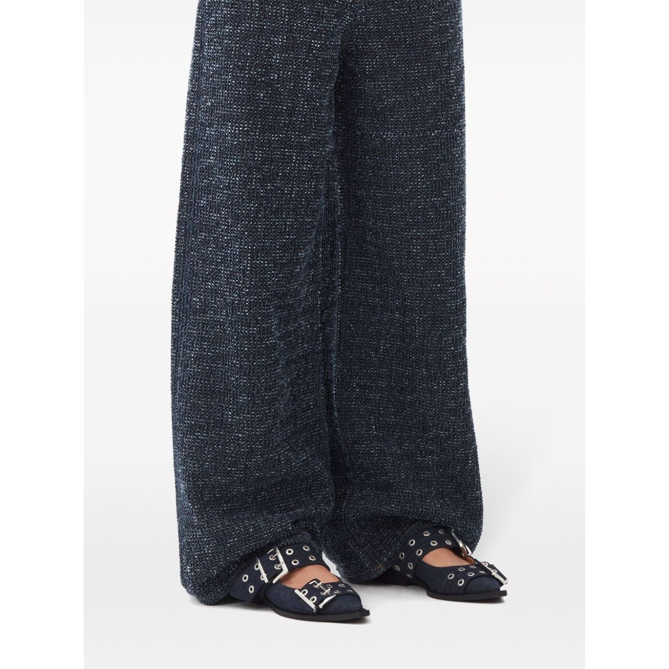Ganni Denim Feminine Buckle Ballerinas