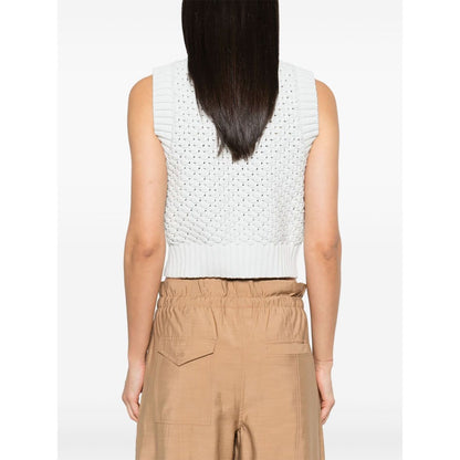 Ganni Openwork cotton vest