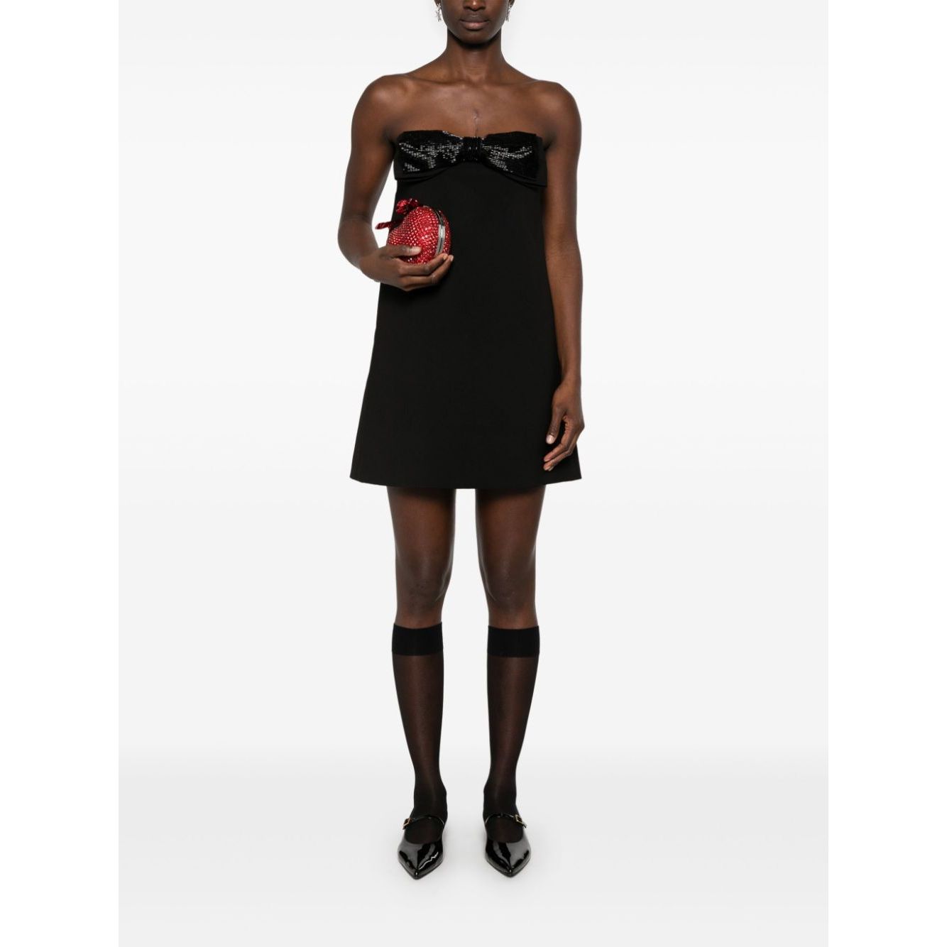 Self-Portrait crepe bandeau mini dress