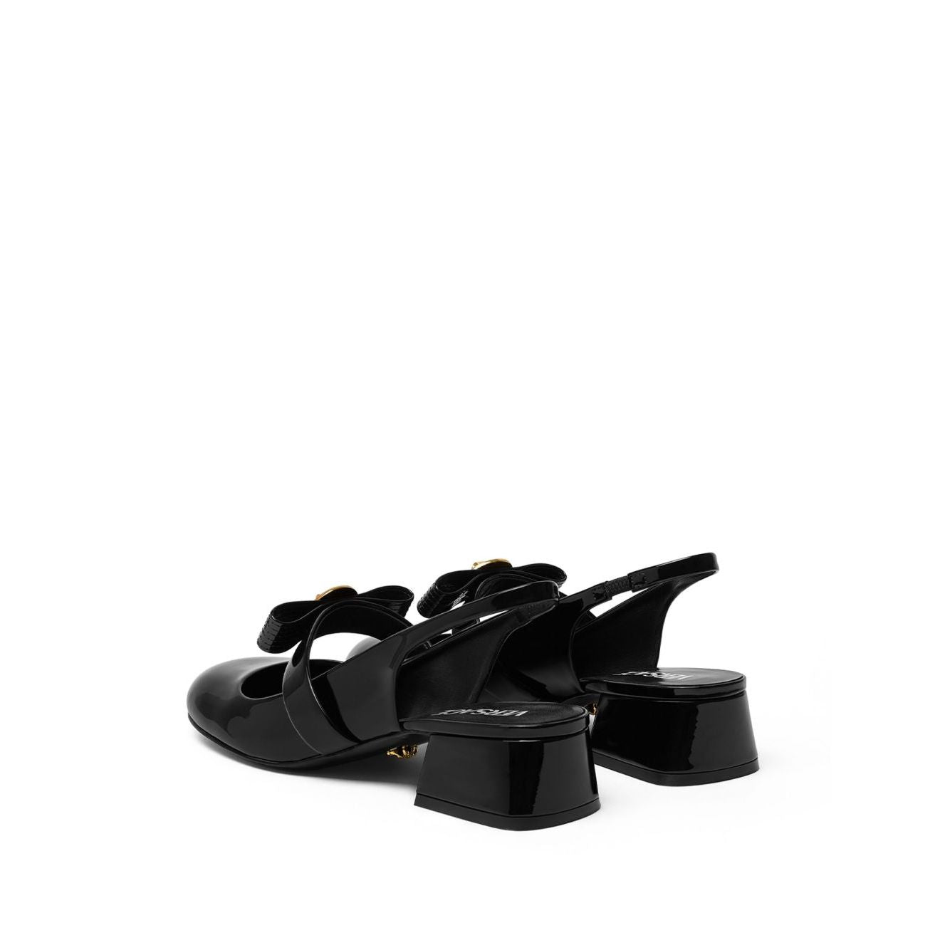 Versace Gianni Ribbon Patent Slingback Pumps 35 mm