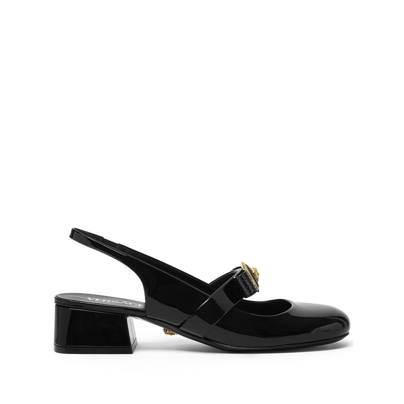 Versace Gianni Ribbon Patent Slingback Pumps 35 mm