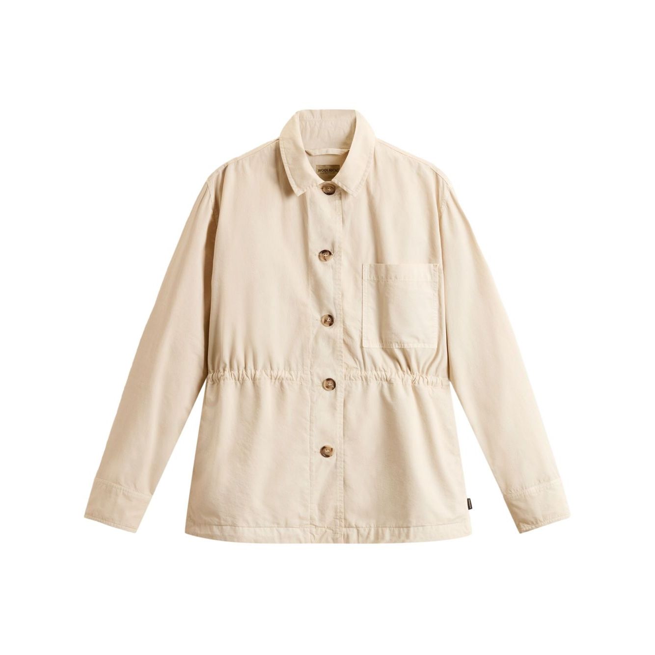 Woolrich Garment-Dyed Pure Cotton Overshirt beige Jackets
