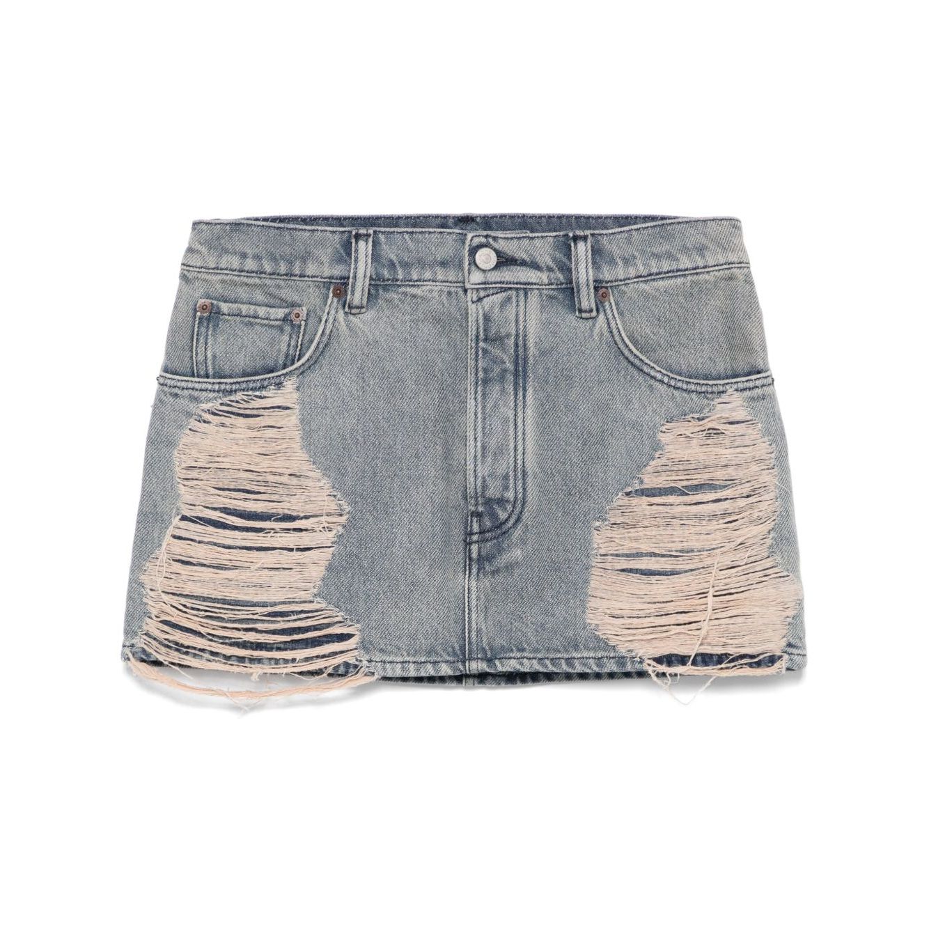 Acne Studios Macaria distressed denim miniskirt Skirts