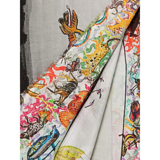 Faliero Sarti Scarf with giraffe and zebra print 217196400-P25