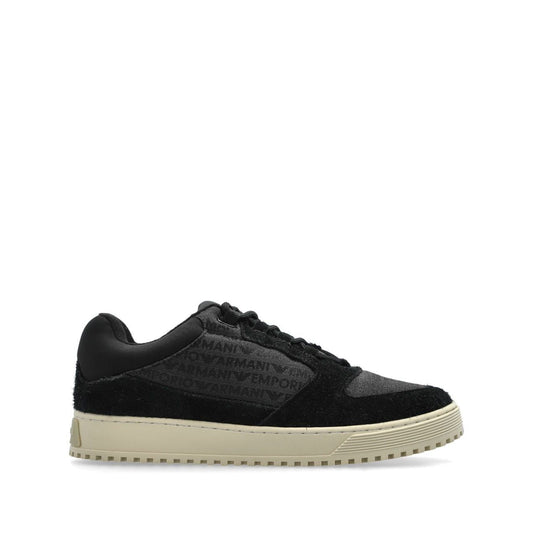 Emporio Armani Sneakers in jacquard fabric with logo lettering and suede X4X636XR329Q781-P25
