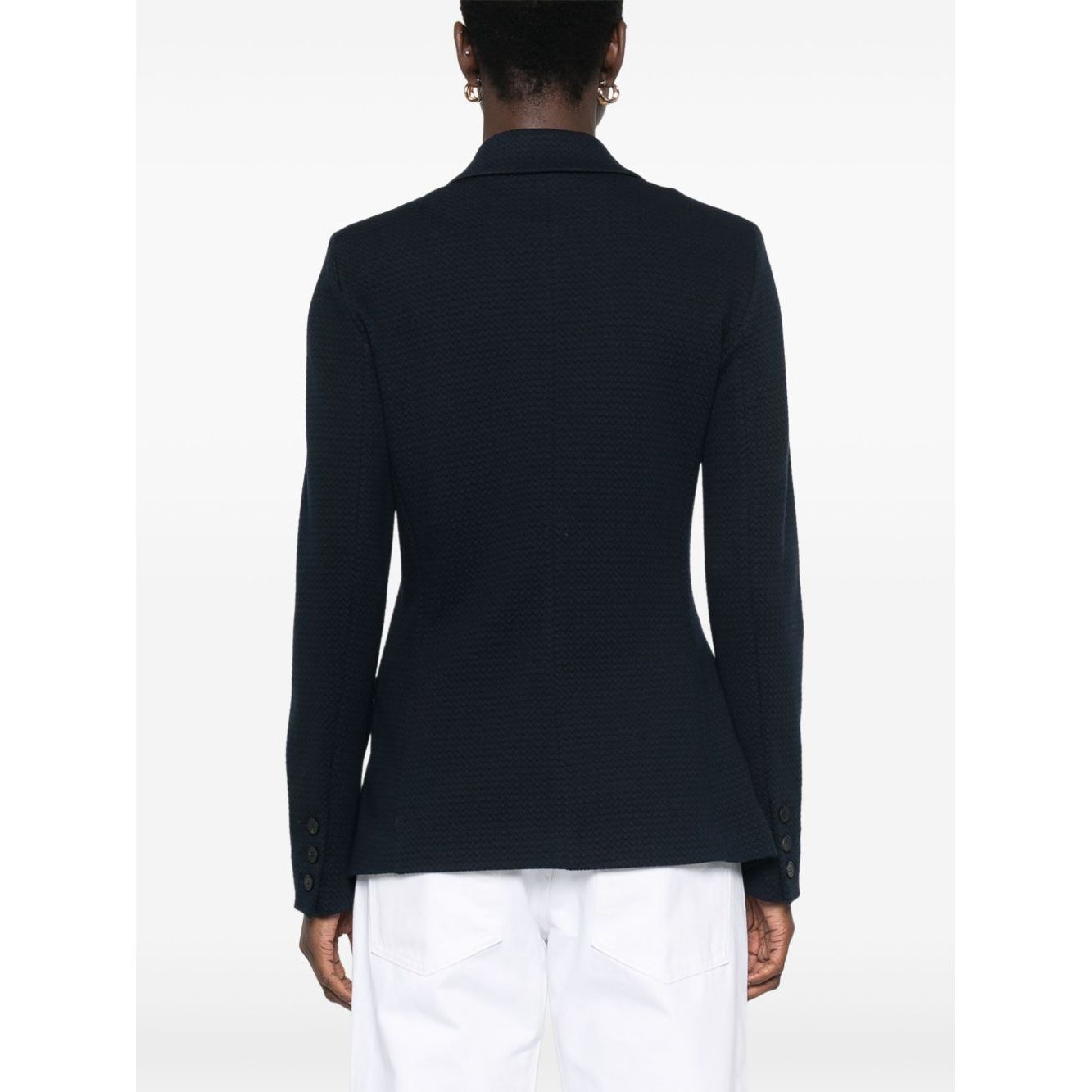 Emporio Armani Icon single-breasted blazer in an embossed jacquard knit jersey Jackets