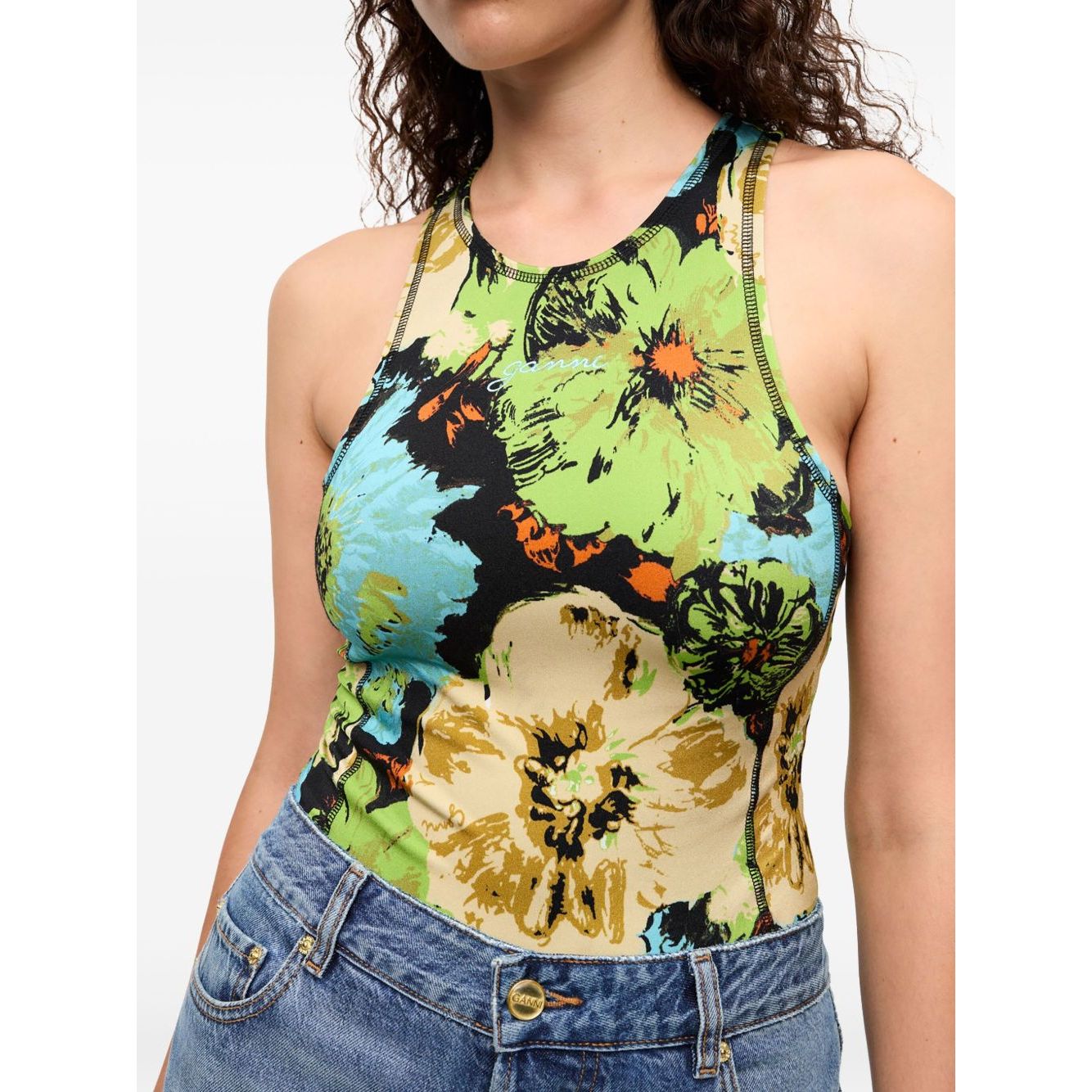 Ganni floral-print Bodysuit Topwear