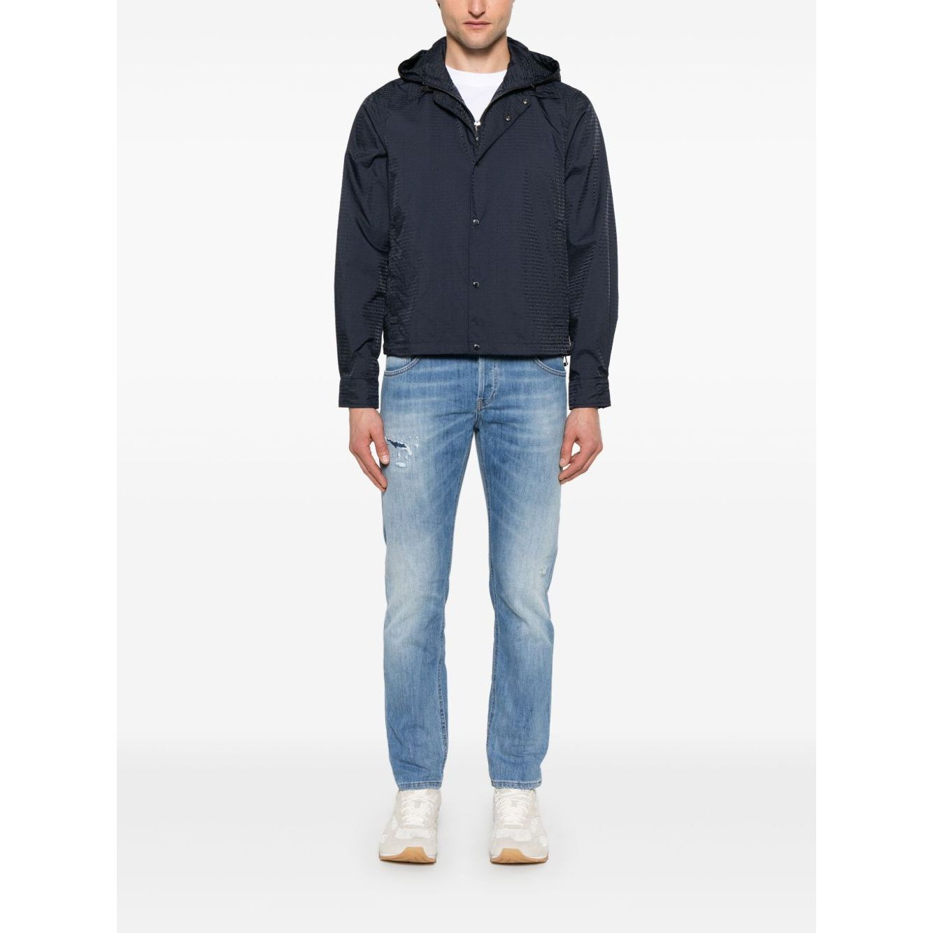 Emporio Armani Blouson with internal nylon bib jacquard all-over lettering Jackets