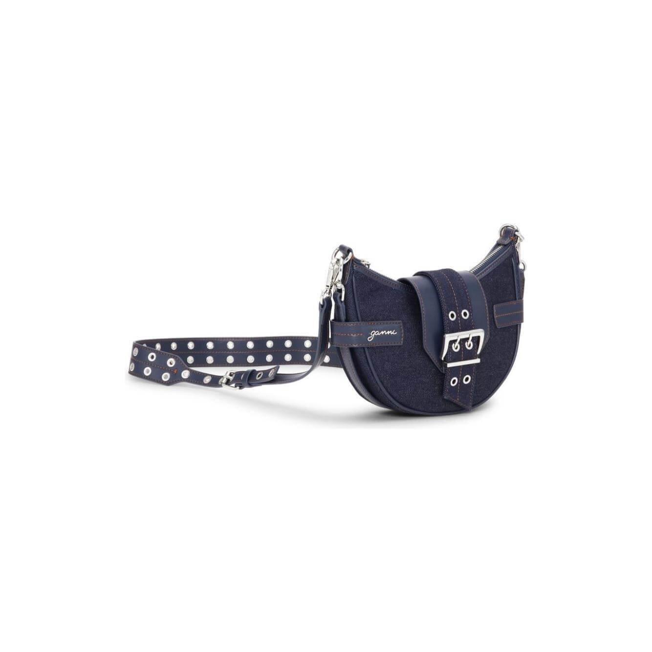 Ganni Buckle small denim cross-body bag A6137642-AI25