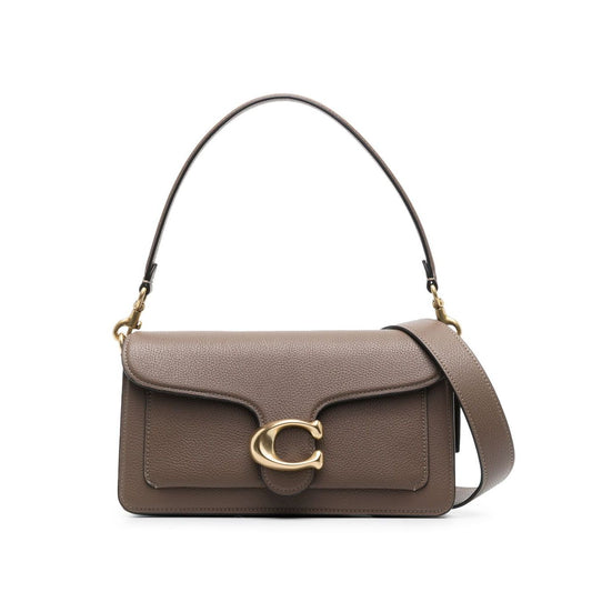 Alt Tag: Coach Tabby 26 leather shoulder bag with zip, removable handle, adjustable strap, and signature design.