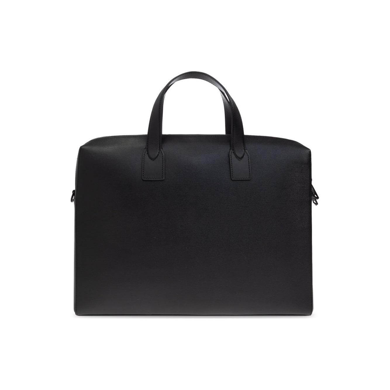 Front view with bag zipped and handles upright.