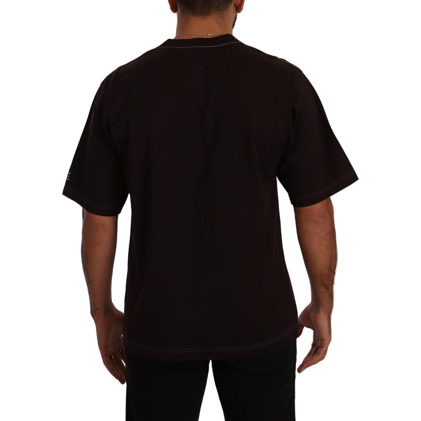 Dolce & Gabbana Bordeaux Cotton L-Amore Print Crewneck T-shirt Dolce & Gabbana