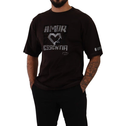 Dolce & Gabbana Bordeaux Cotton L-Amore Print Crewneck T-shirt Dolce & Gabbana