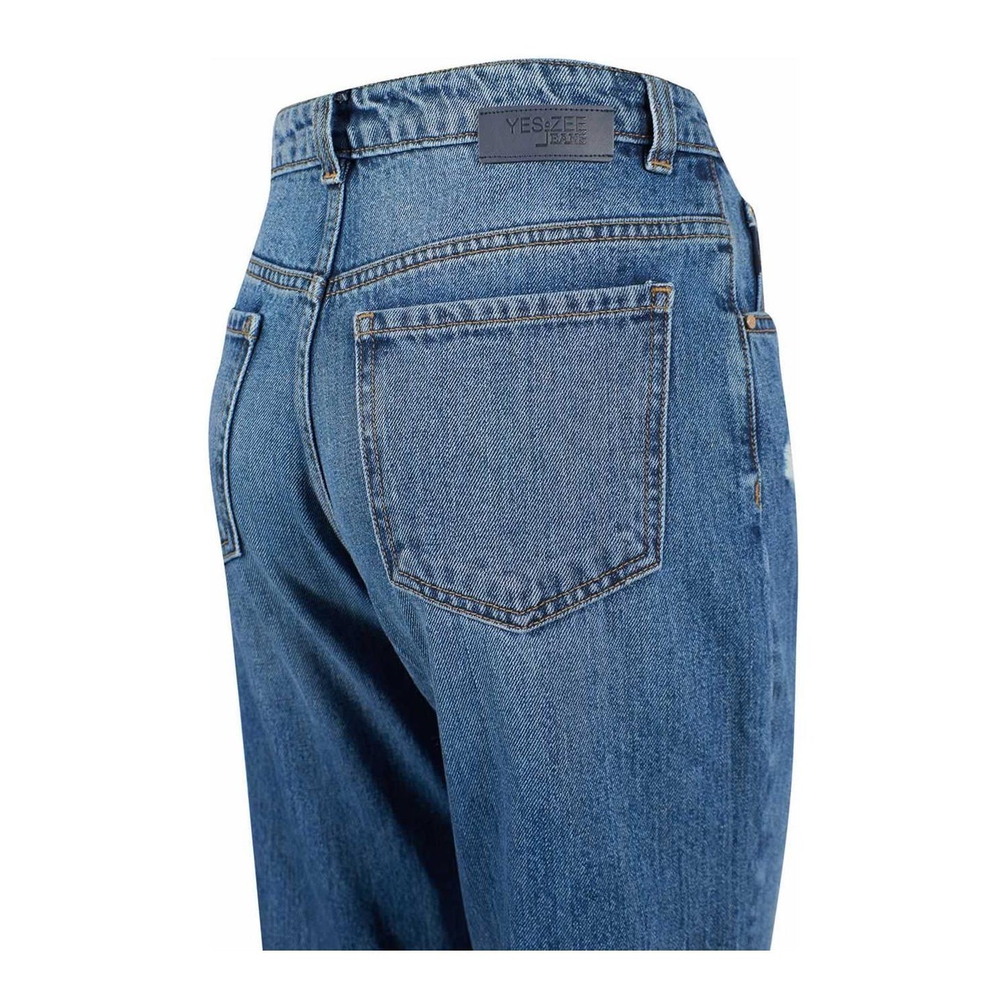 Yes Zee Blue Cotton Women's High-Waisted Jean YE-7779-W26
