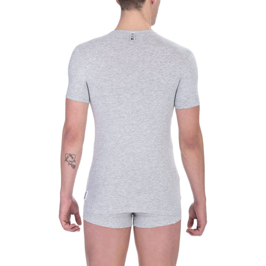 Bikkembergs Gray Cotton Men T-Shirt BI-22369-M