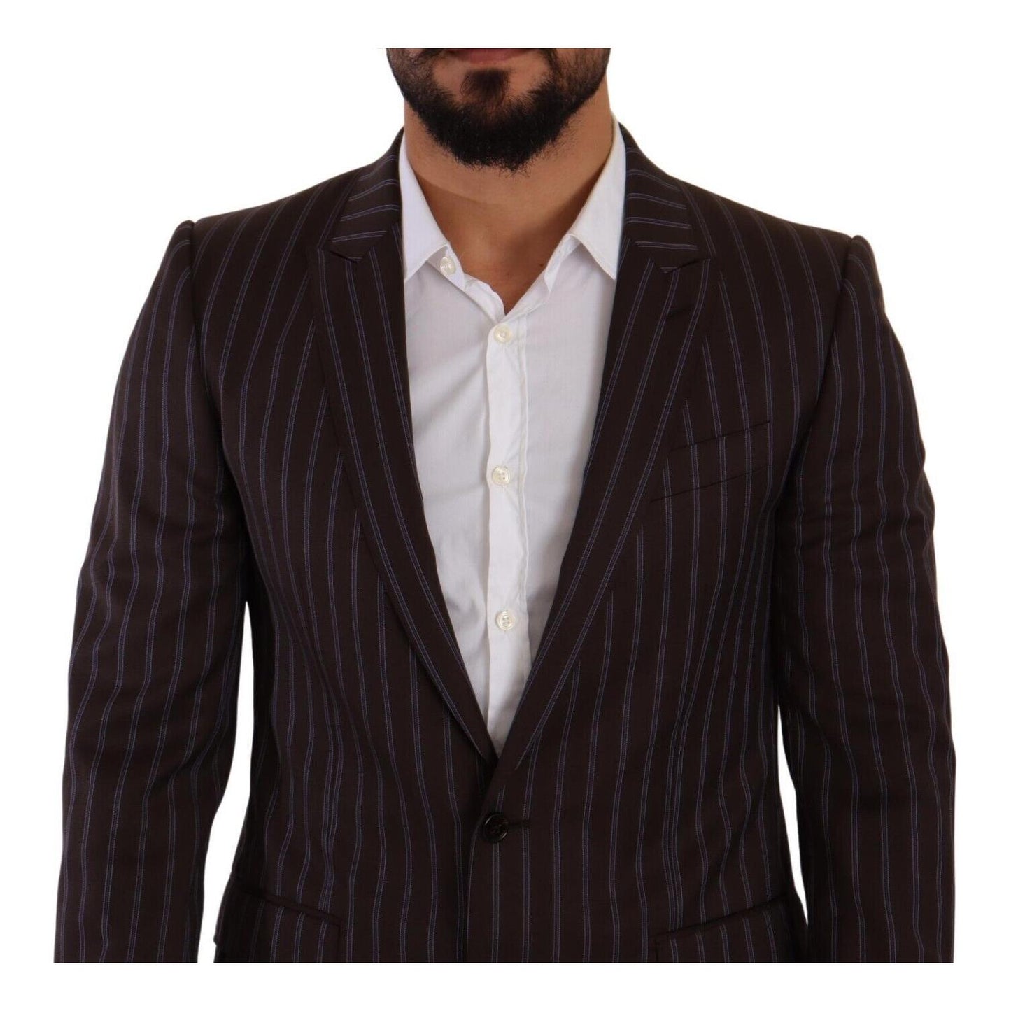 Dolce & Gabbana Bordeaux MARTINI Striped Slim Fit 2 Piece Suit KOS1928 - 48
