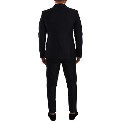 Dolce & Gabbana Blue MARTINI Slim fit 2 Piece Coat Suit