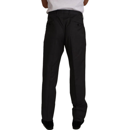 Dolce & Gabbana Gray Wool Formal Tuxedo Trouser Dress Pants