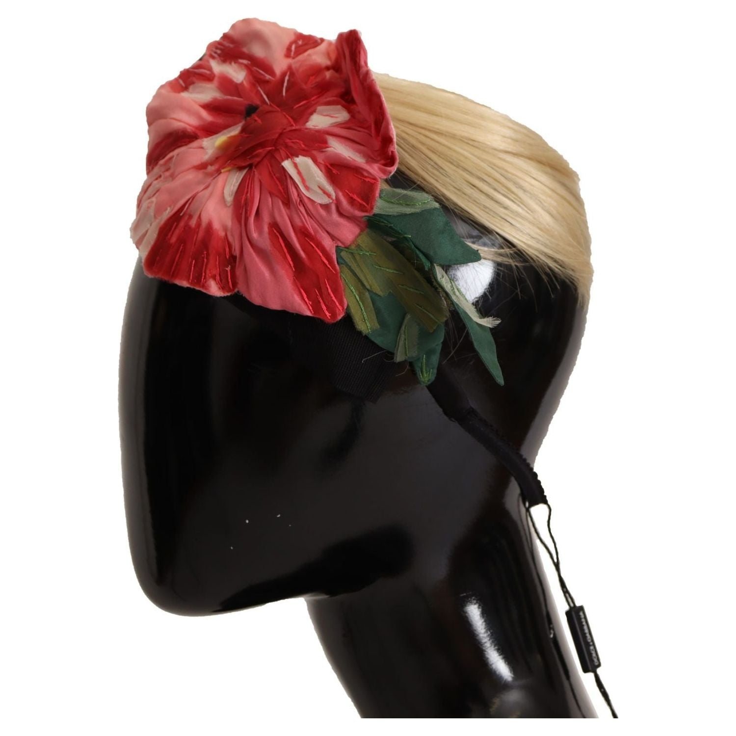 Dolce & Gabbana Black Silk White Hair Parrucchiera Diadem Headband
