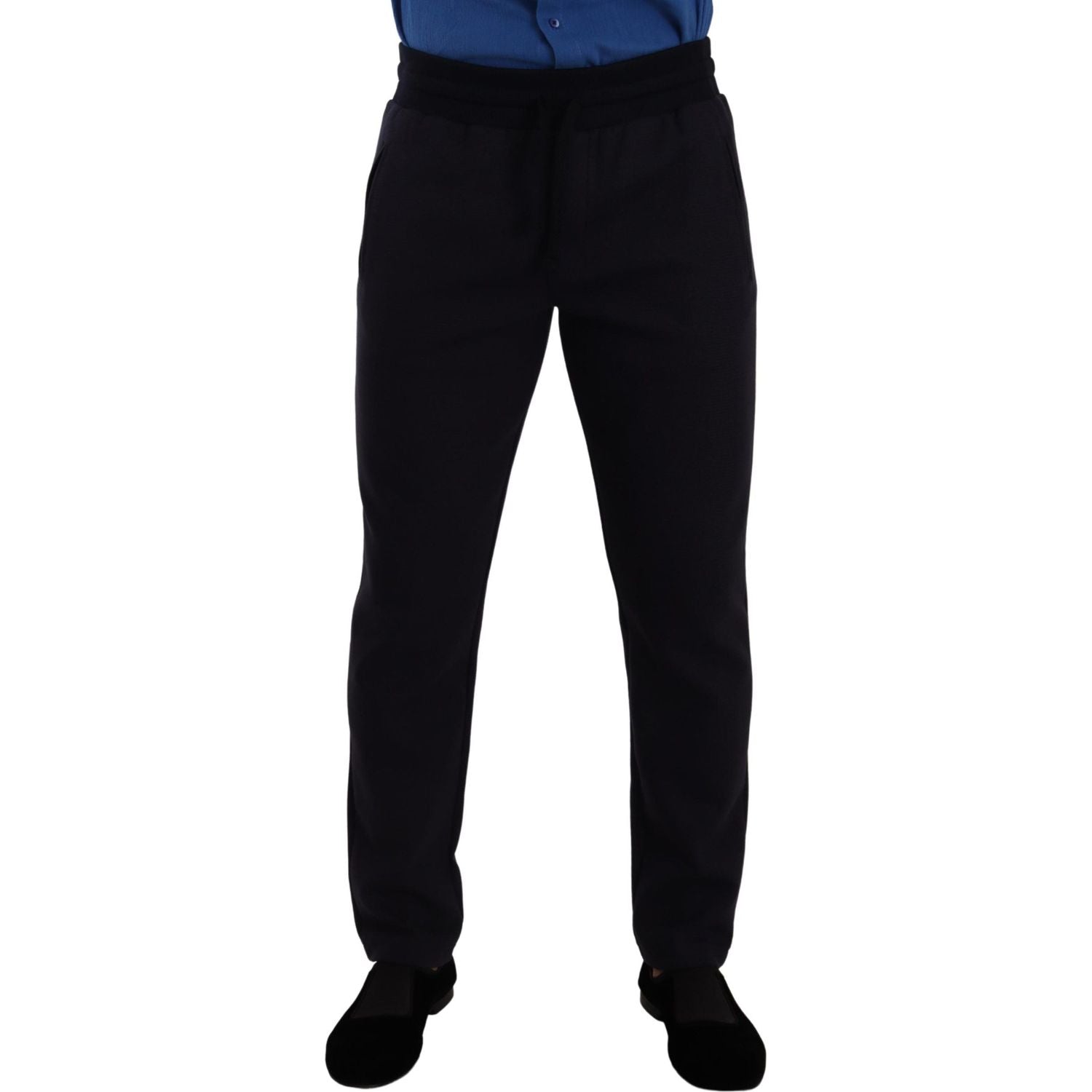 Dolce & Gabbana Blue Cotton Stretch Jogging Trouser Pants