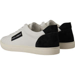 Dolce & Gabbana White Black Leather Low Shoes Sneakers MV4532- 39.5