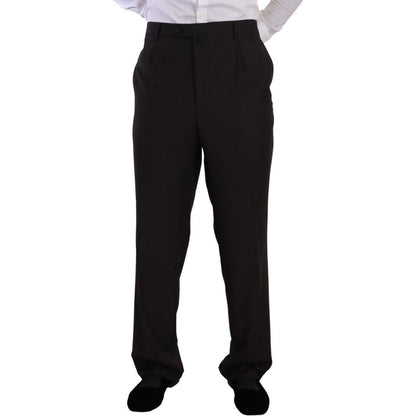 Domenico Tagliente Gray Polyester Single Breasted Formal Suit