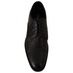 Dolce & Gabbana Black Exotic Leather Lace Up Formal Derby Shoes MV4494 - 44