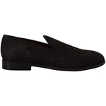 Dolce & Gabbana Black Floral Brocade Slippers Loafers Shoes MV4477 - 39