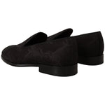 Dolce & Gabbana Black Floral Brocade Slippers Loafers Shoes MV4477 - 39