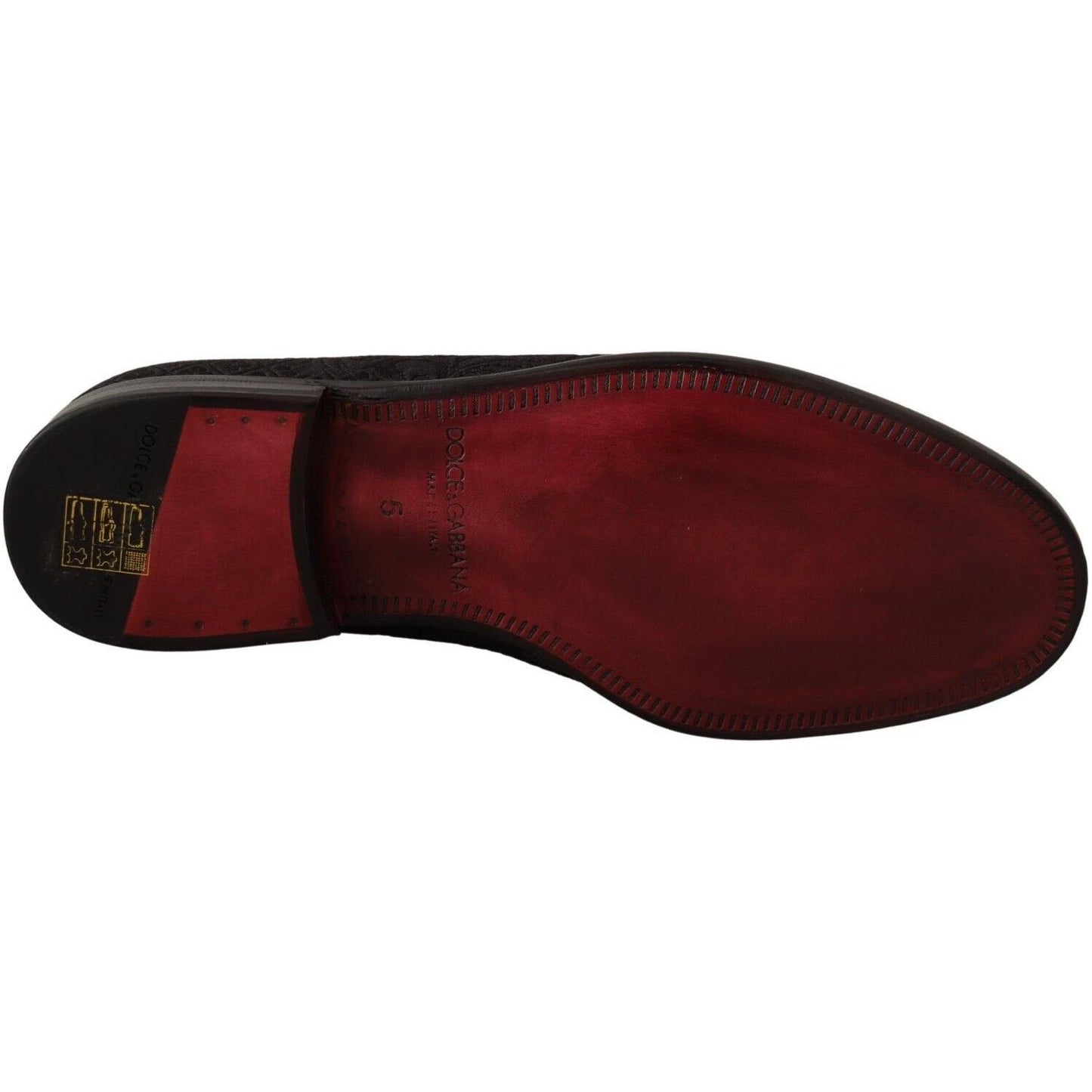Dolce & Gabbana Black Floral Brocade Slippers Loafers Shoes MV4477 - 39