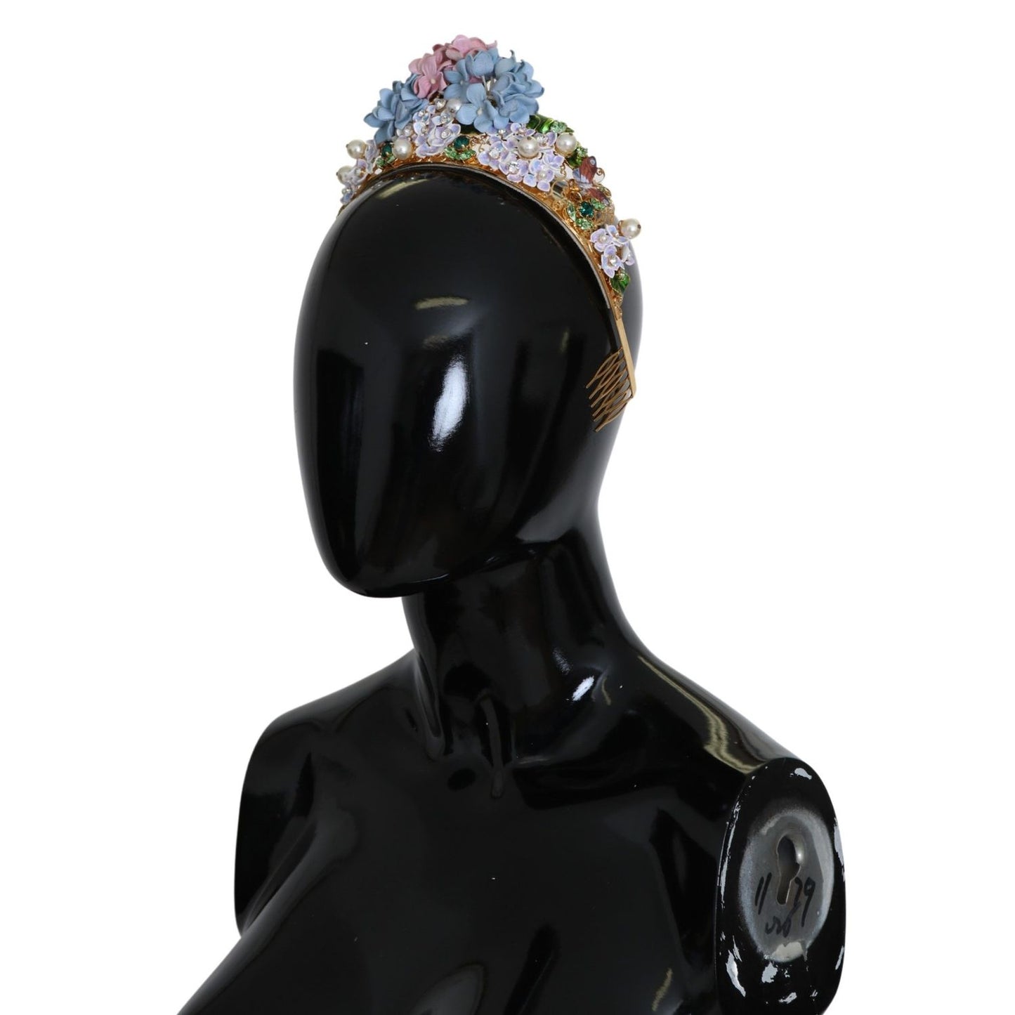 Dolce & Gabbana Gold Crystal Purple Hortensia Headband Crown Diadem