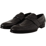 Dolce & Gabbana Black Crocodile Leather Slip On Moccasin Shoes MV4548 - 44
