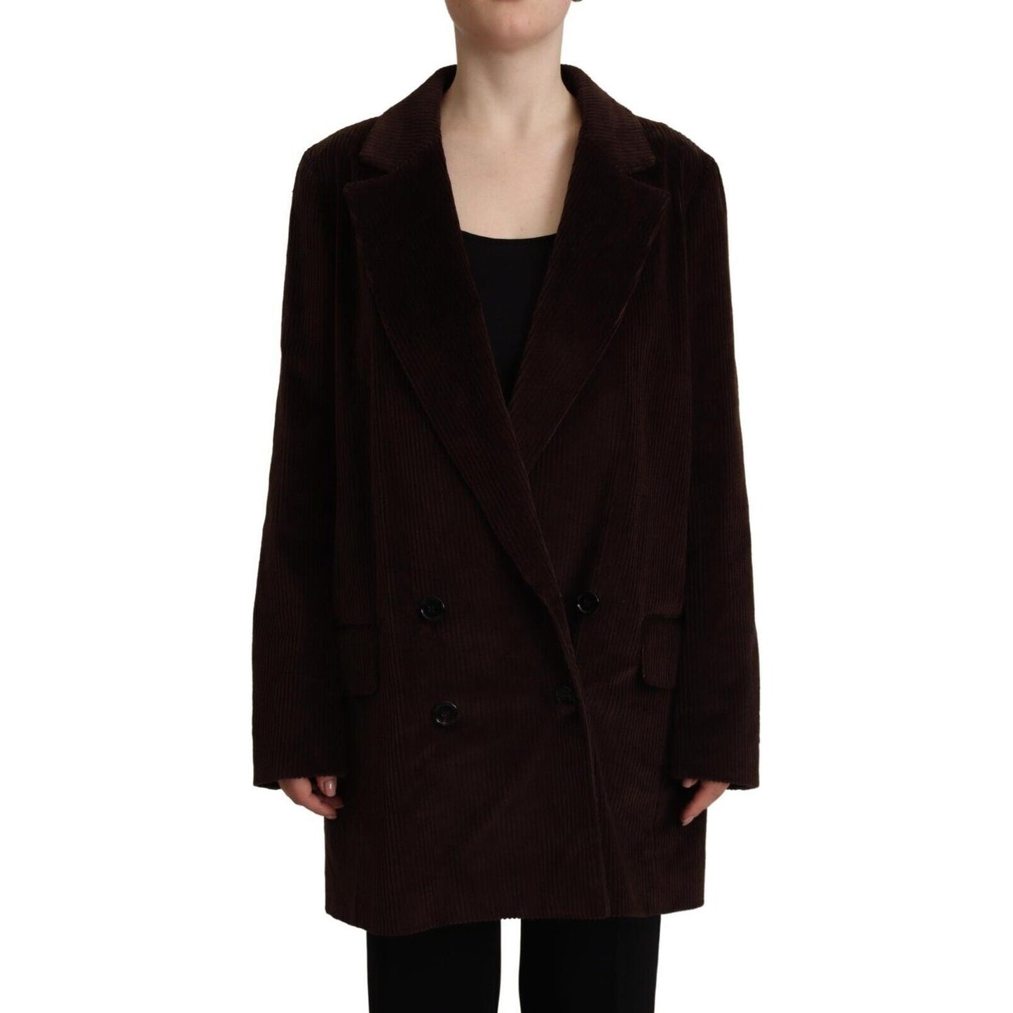 Dolce & Gabbana Bordeaux Corduroy Cotton Blazer Oversized Jacket