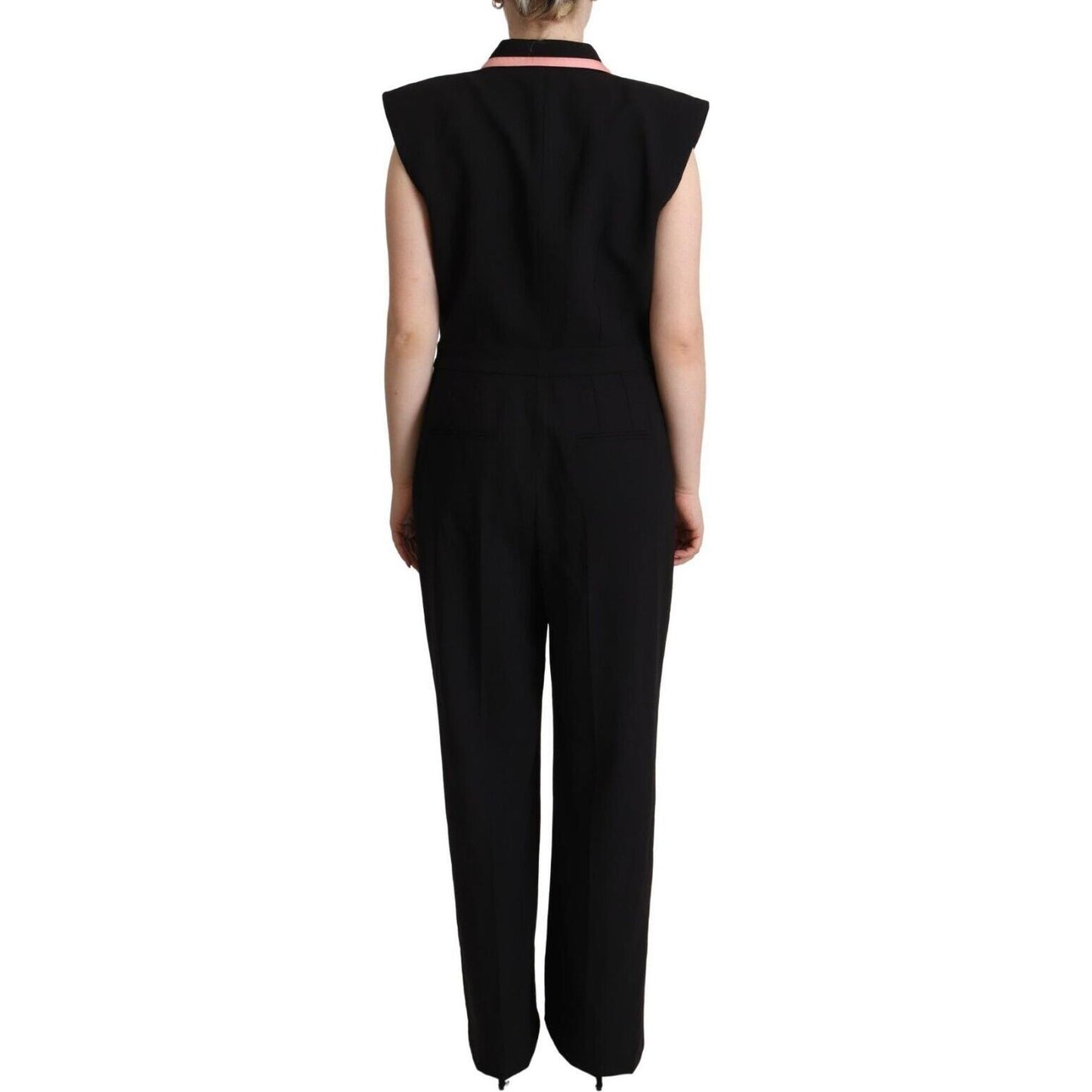 Dolce & Gabbana Black Wool Blend Sleeveless Jumpsuit Dress