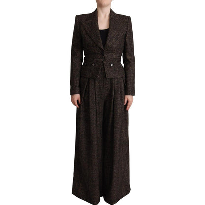 Dolce & Gabbana Dark Brown Wool Single Breasted 2 Pc Jacket Pants