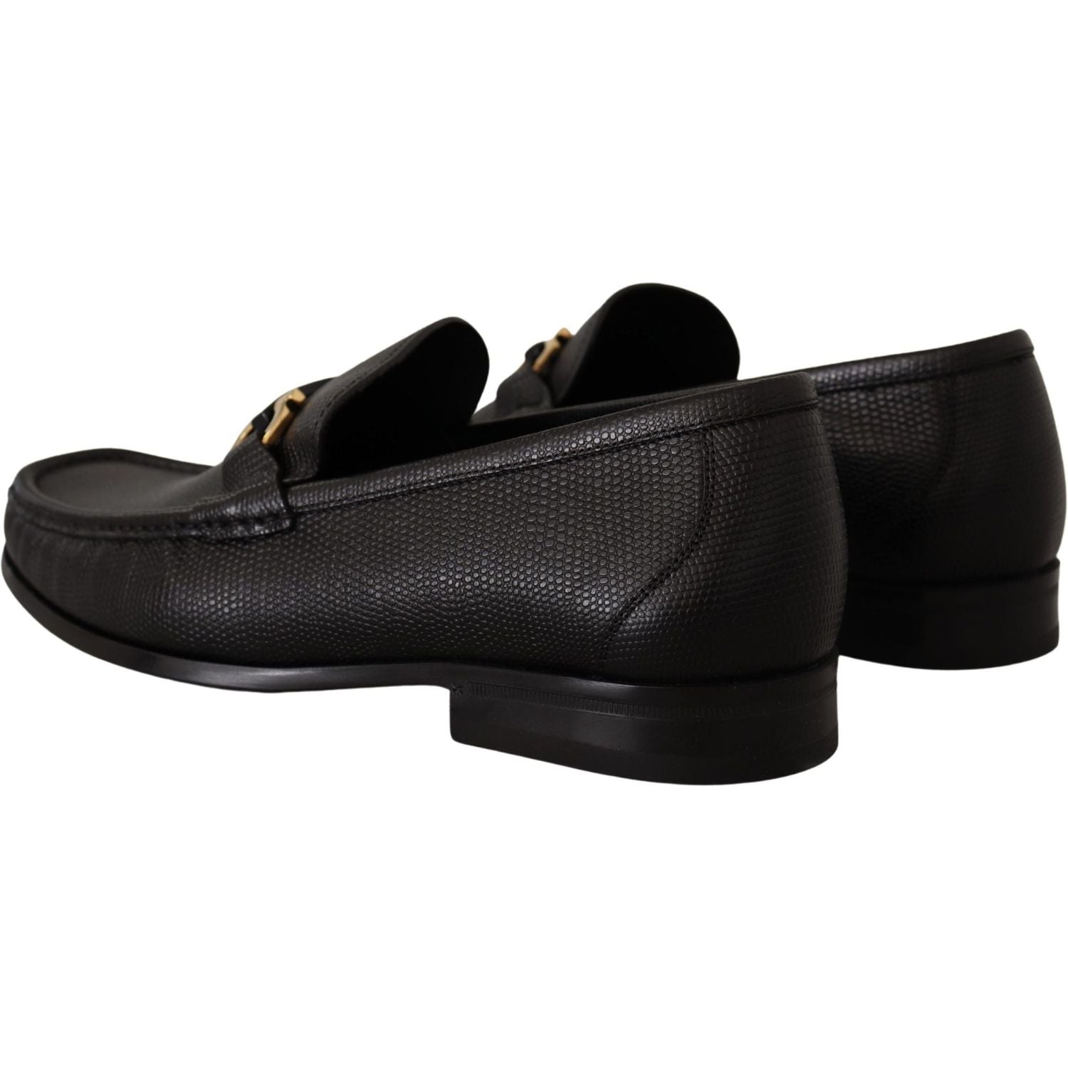 Salvatore Ferragamo Black Calf Leather Moccasins Loafers Shoes