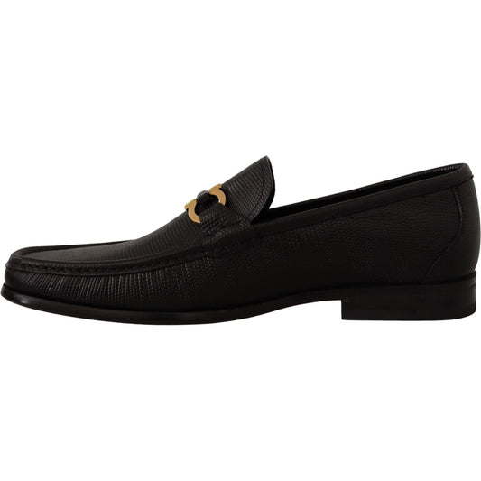 Salvatore Ferragamo Elegant Black Calf Leather Loafers 8057553791802
