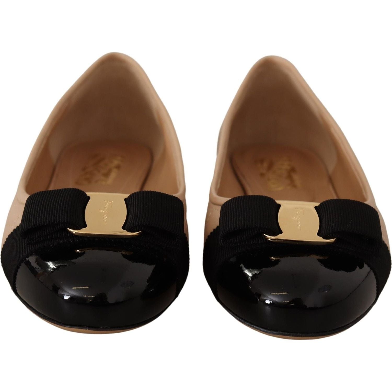 Salvatore Ferragamo Elegant Quilted Leather Flats - Chic Dual-Tone Design