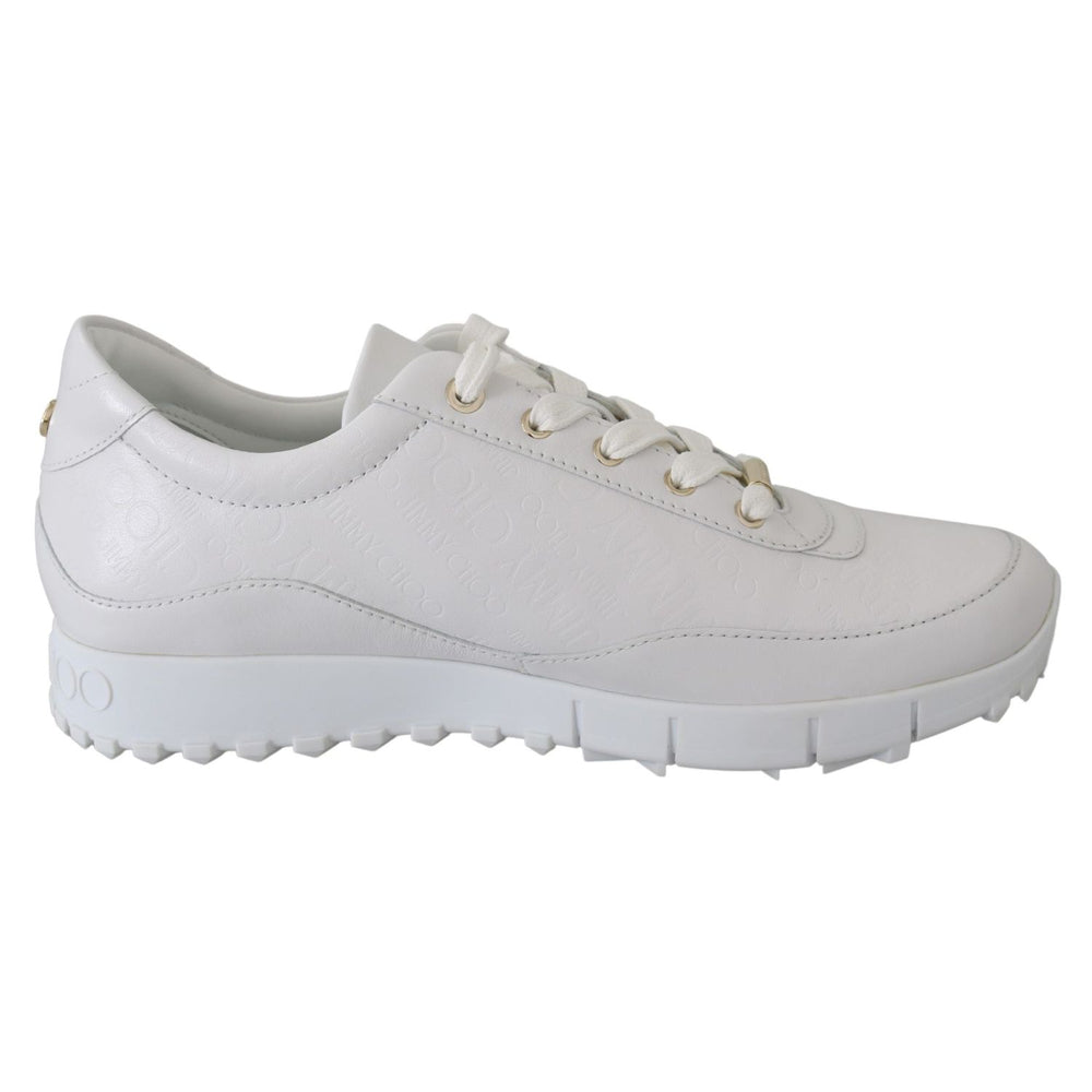 Jimmy Choo Elegant White Leather Sneakers 192954492649